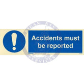 Marine Mandatory Sign: Accidents Must Be Reported + Symbol